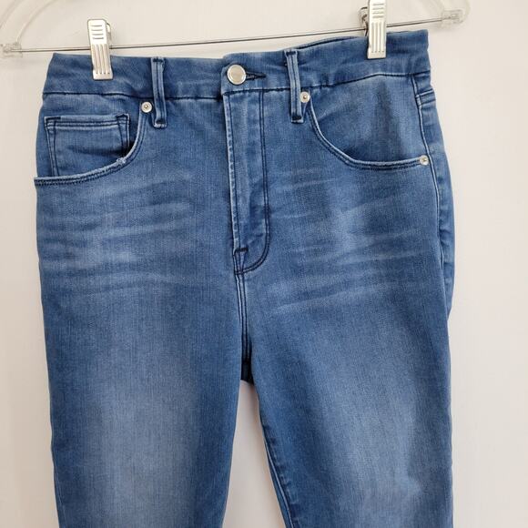 Good American Good Waist Step Hem Skinny Jeans Stretch High Rise Women 8 - Picture 4 of 12